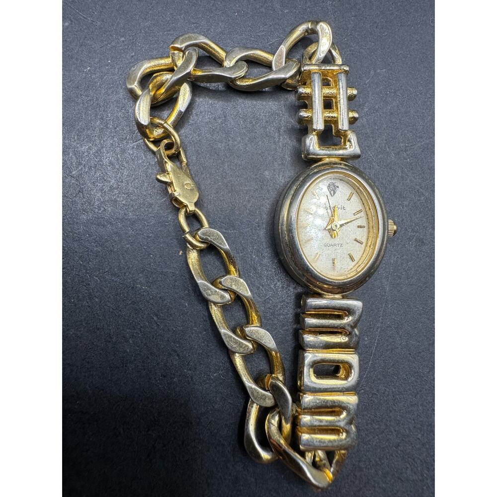 Watch-it Women's Quartz Diamond Watch Nelsonic Gold Tone Link Band WCC 054